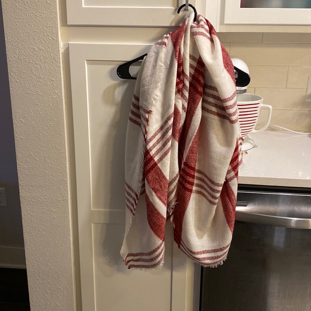 Red Plaid Blanket Scarf